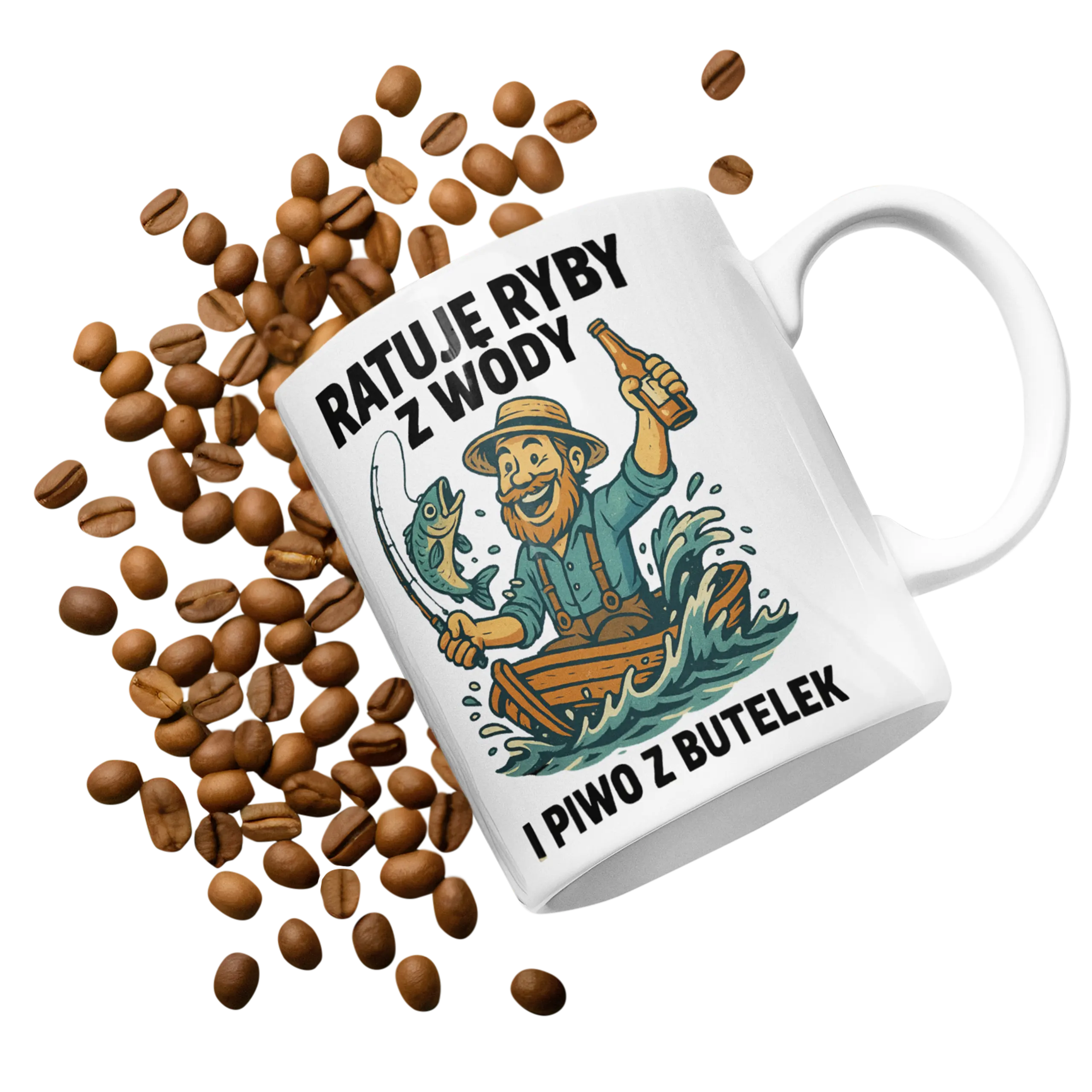 Kubek Ratuję Ryby z Wody i Piwo z Butelek