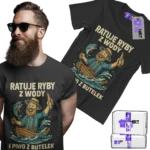 Koszulka Ratuję Ryby z Wody i Piwo z Butelek