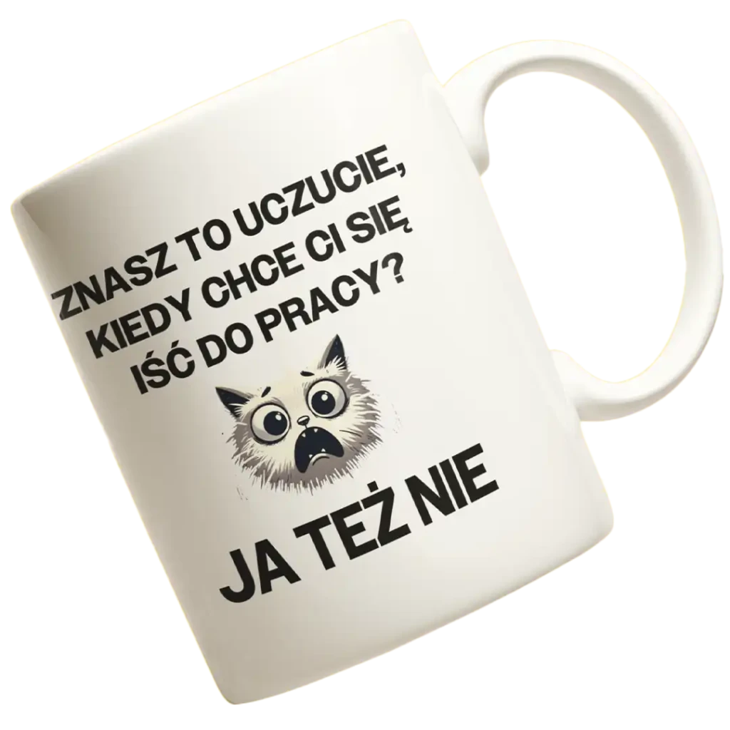 kubek znasz to uczucie, kiedy chce ci się iść do pracy?
