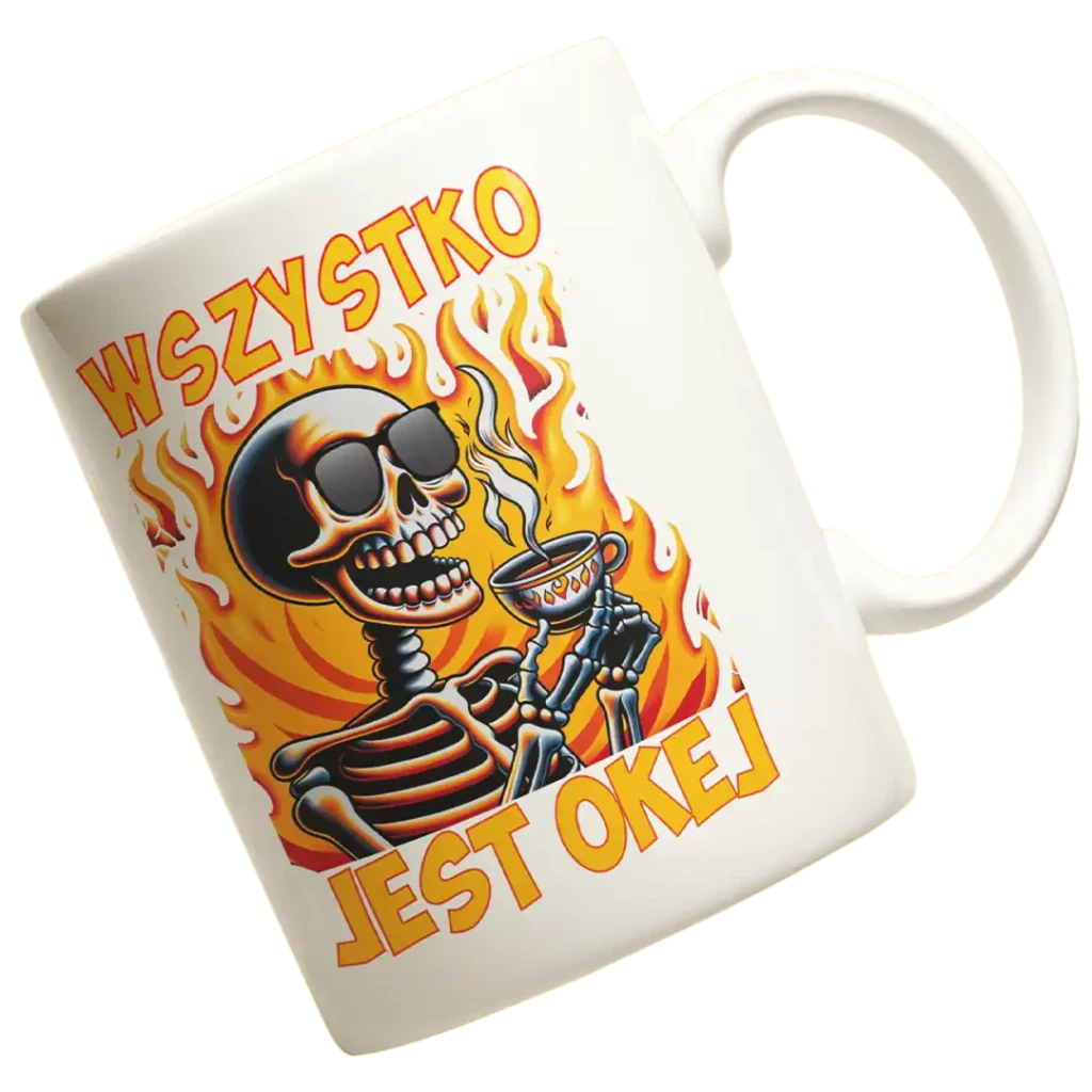 KUBEK Z NADRUKIEM WSZYSTKO JEST OKEJ