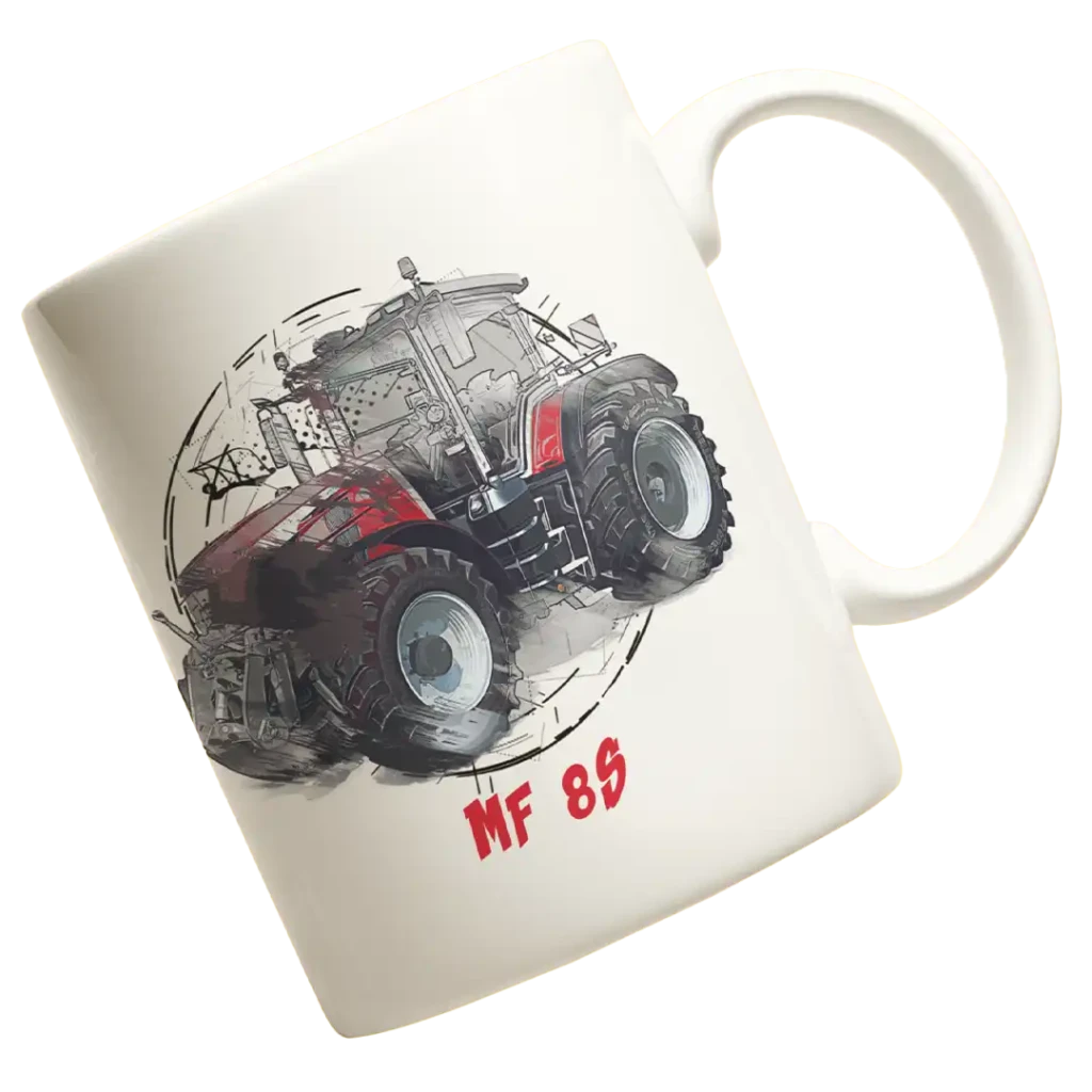 kubek Kubek dla fana marki massey ferguson serii 8s, kubek mf 8s o pojemności 330 ml idealny kubek dla rolnika! Ten kubek jest idealnym prezentem dla posiadacza ciągnika massey ferguson 8s.205, massey ferguson 8s.225, massey ferguson 8s.245, massey ferguson 8s.265, massey ferguson 8s.285, massey ferguson 8s.305 Nasze Kubki są najwyższej klasy A, posiadają nadruki odporne na mycie w zmywarkach! Nadruki są bardzo wyraziste nawet po tysiącach myć w zmywarce, nie tracą swoich właściwości dzięki zaawansowanej technologii zdobienia. Podoba ci się ten wzór? Mamy jeszcze bluzy oraz koszulki!