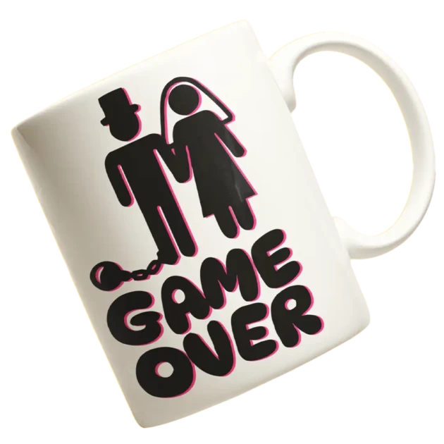 Kubek game over prezent na ślub