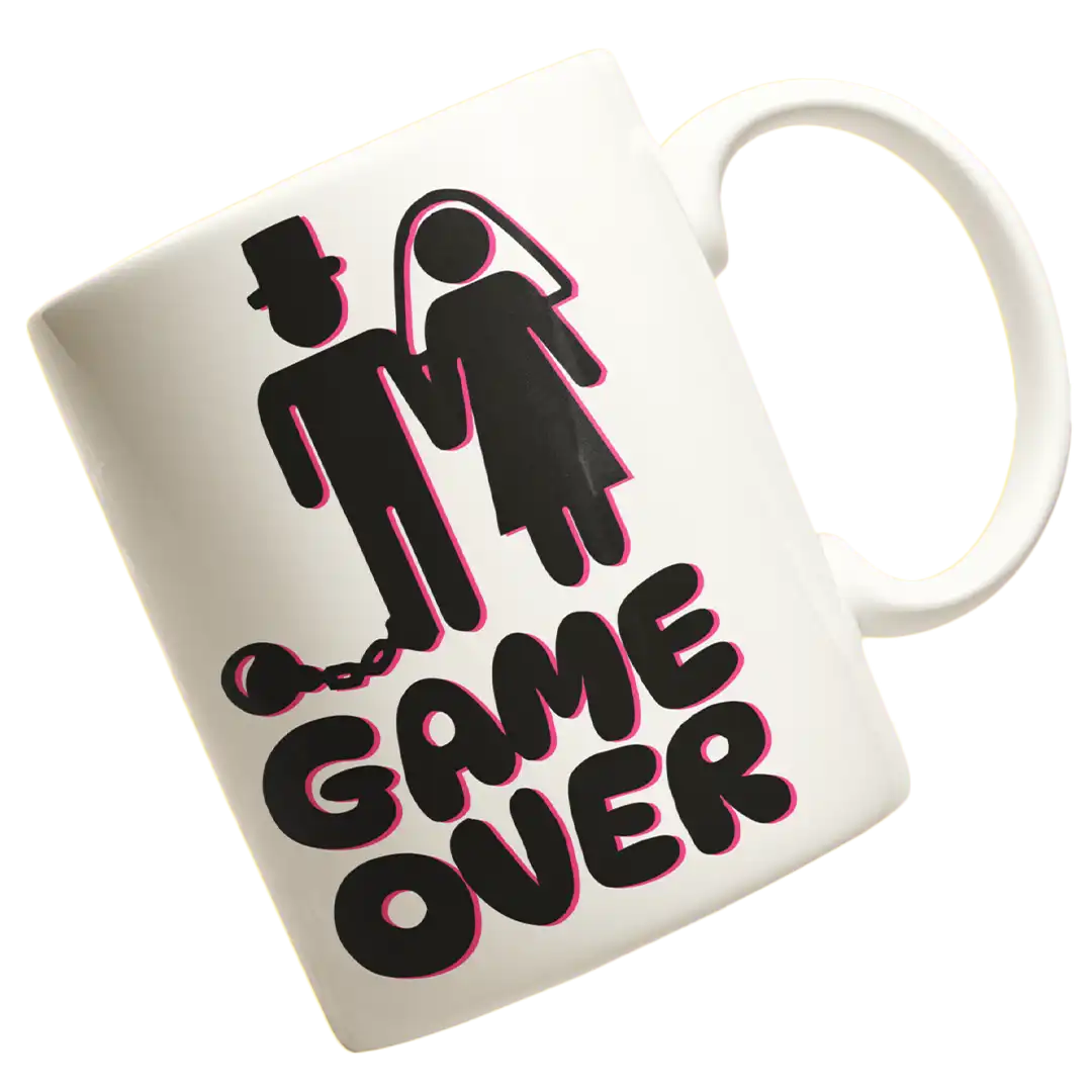 Kubek game over prezent na ślub