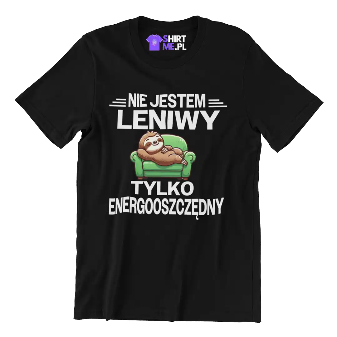 KOSZULKA NIE JESTEM LENIWY TYLKO ENERGOOSZCZĘDNY SUPER PREZENT DLA CHŁOPAKA, PREZENT DLA MĘŻA