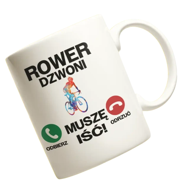 kubek rower dzwoni muszę iść