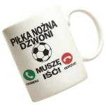 kubek piłka nożna dzwoni muszę iść