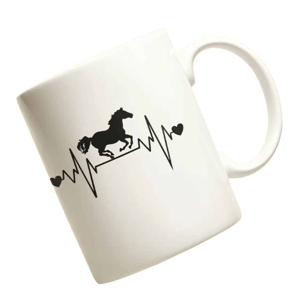 Kubek z koniami linia życia