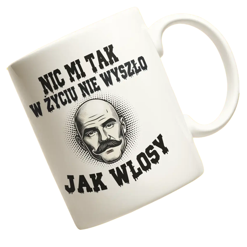Śmieszny kubek dla łysego