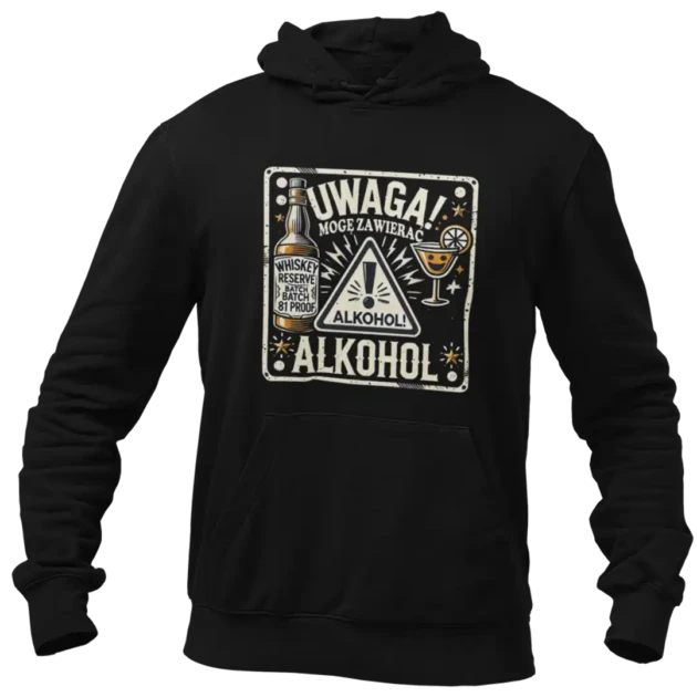 ŚMIESZNA BLUZA Z NADRUKIEM uwaga mogę zawierać alkohol