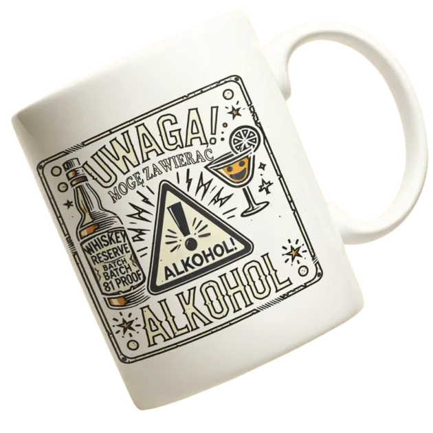 Śmieszny kubek dla alkoholilka