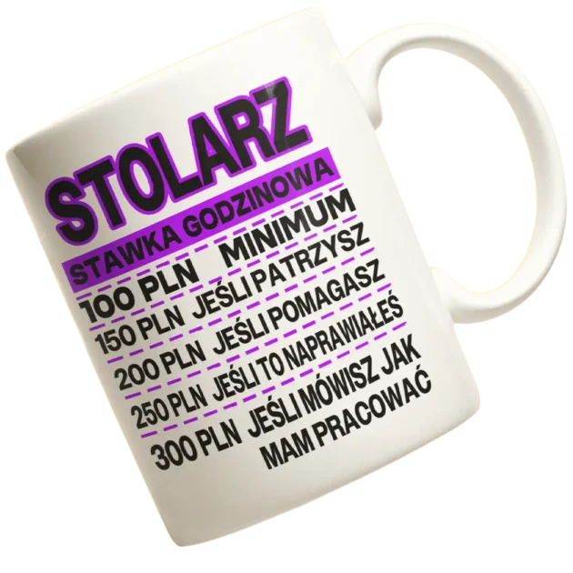 Kubek dla stolarza stawka godzinowa