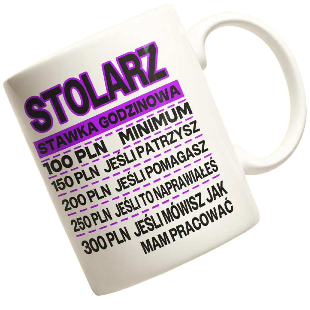 Kubek dla stolarza stawka godzinowa