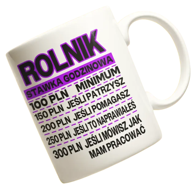 Kubek stawka godzinowa dla rolnika