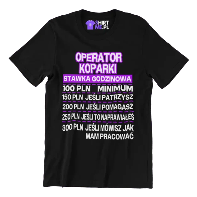 koszulka dla operatora koparki-stawka godzinowa