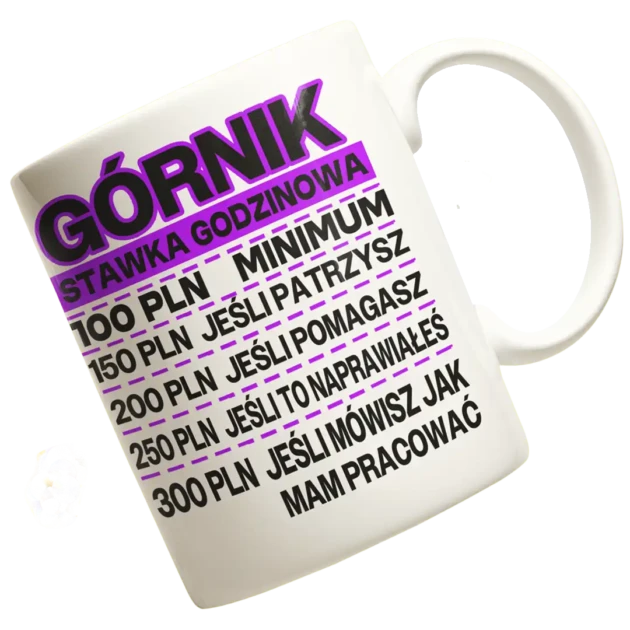 Kubek górnik stawka godzinowa