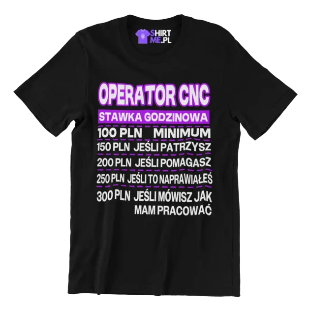 Koszulka operator cnc stawka godzinowa