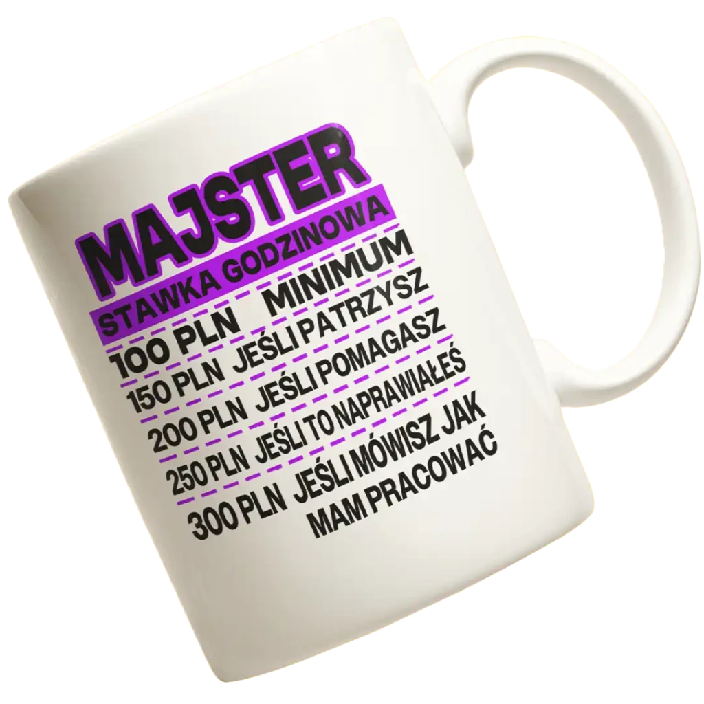 Kubek majster stawka godzinowa