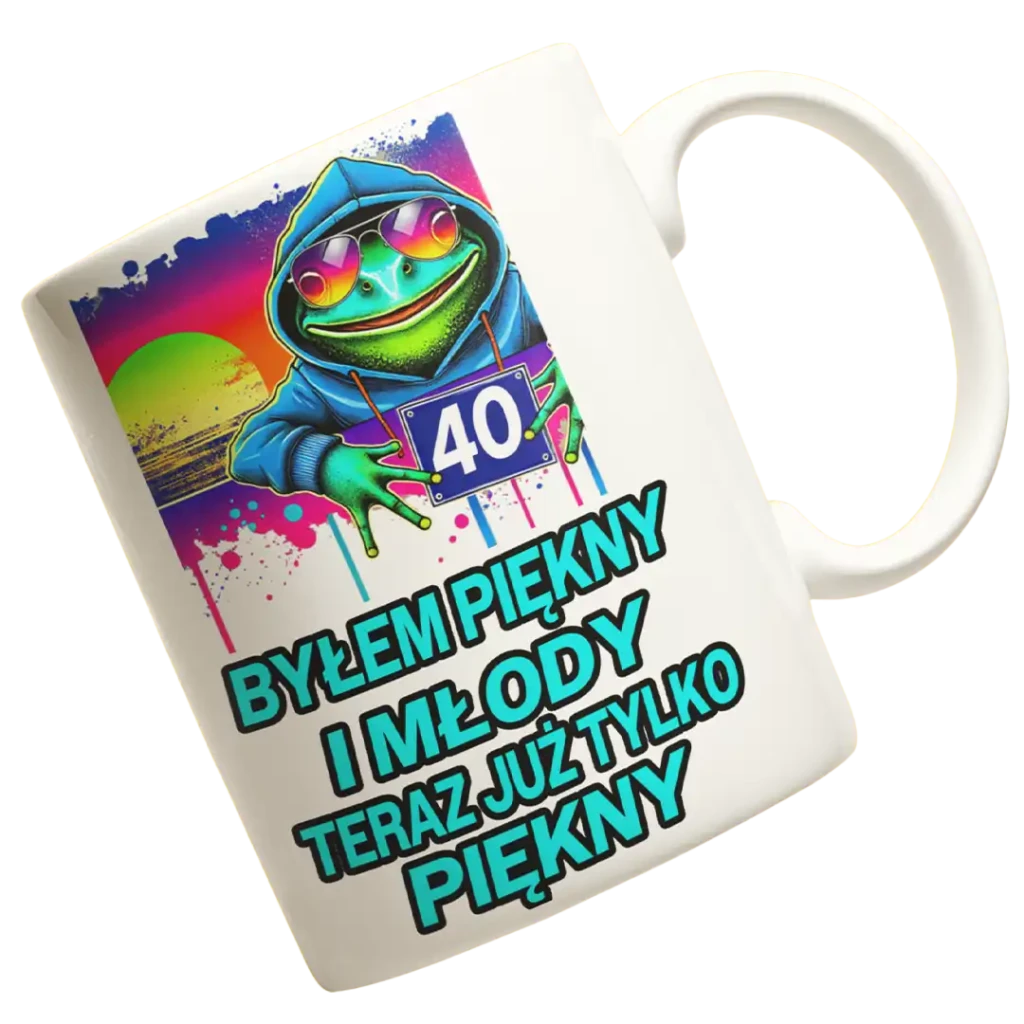Kubek na 40 urodziny -byłem piękny i młody