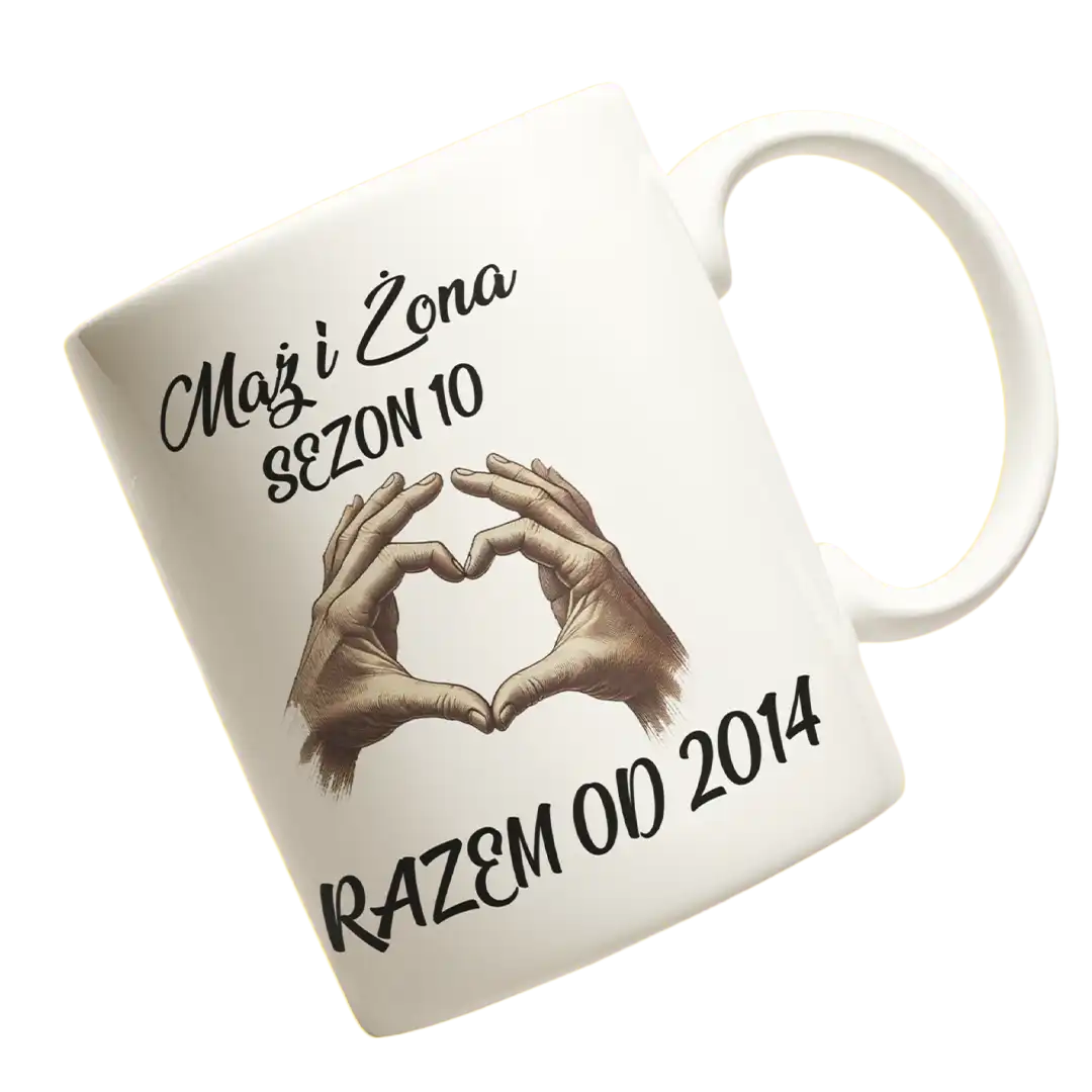 Kubek Elegancka bluza dla męża i żony idealna bluza jako prezent na rocznicę ślubu. Dodaj dowolny rok oraz sezon w miejscu " razem od "
