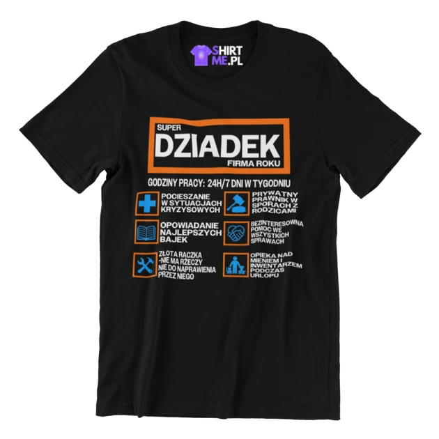 Koszulka super dziadek firma roku