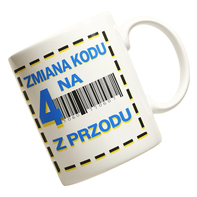 Kubek na 40 urodziny -zmiana kodu na 4 z przodu