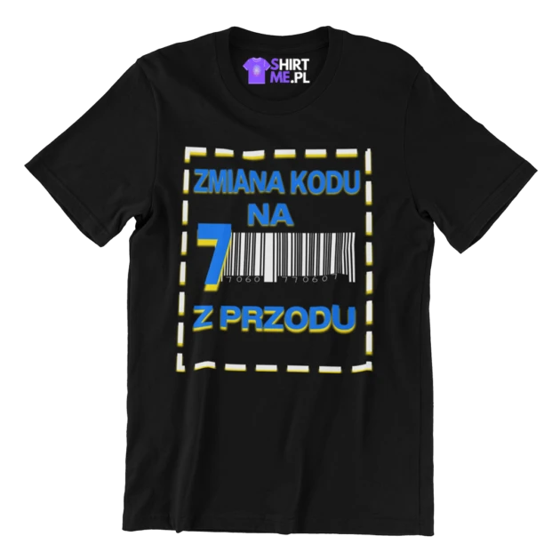 Koszulka na 70 urodziny- zmiana kodu na 7 z przodu