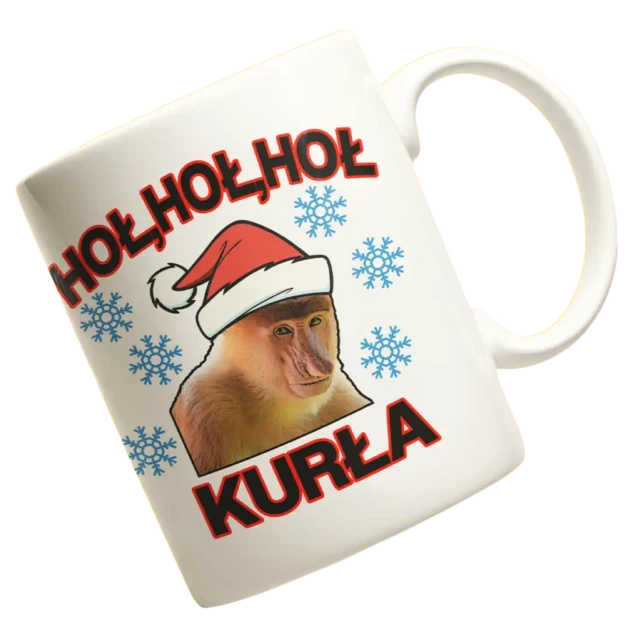 Kubek świąteczny hoł hoł hoł kurła- janusz nosacz kubek mikołajki