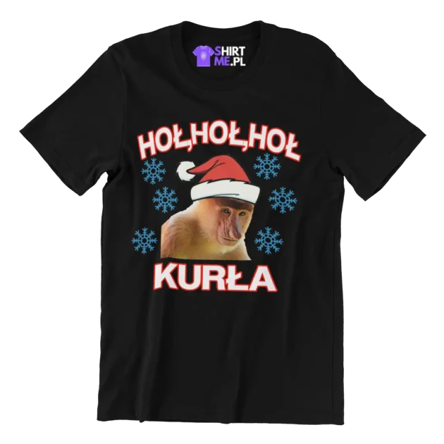 Koszulka świąteczna hoł hoł hoł kurła- janusz nosacz