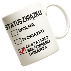 Kubek: status związku: zajęta przez seksownego dekarza