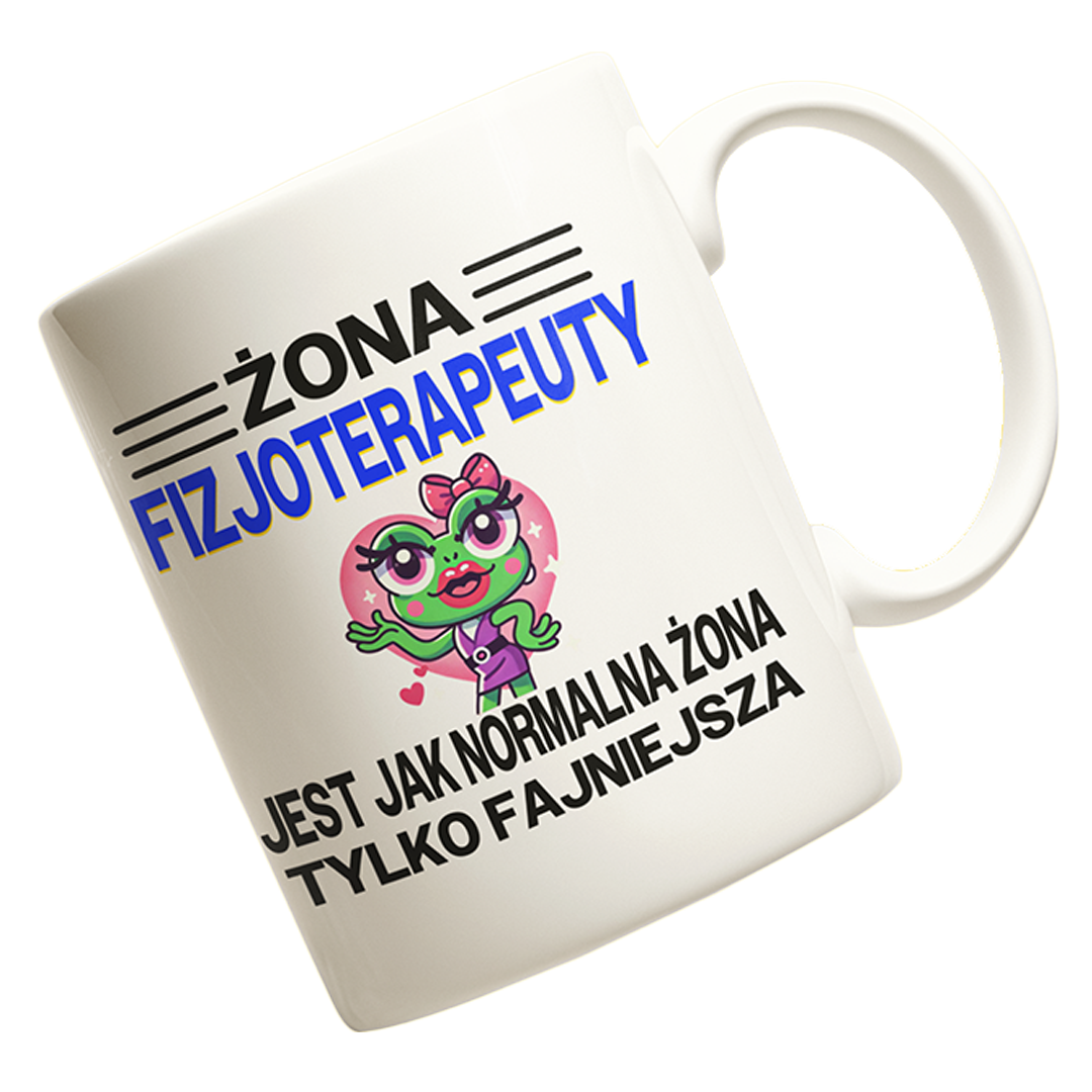 Kubek „Żona fizjoterapeuty jest jak normalna żona, tylko fajniejsza”: