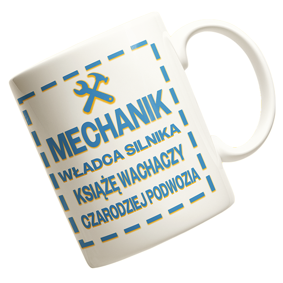 Kubek mechanik władca silnika książę wachaczy czarodziej podwozia