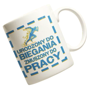 Kubek urodzony do biegania zmuszony do pracy