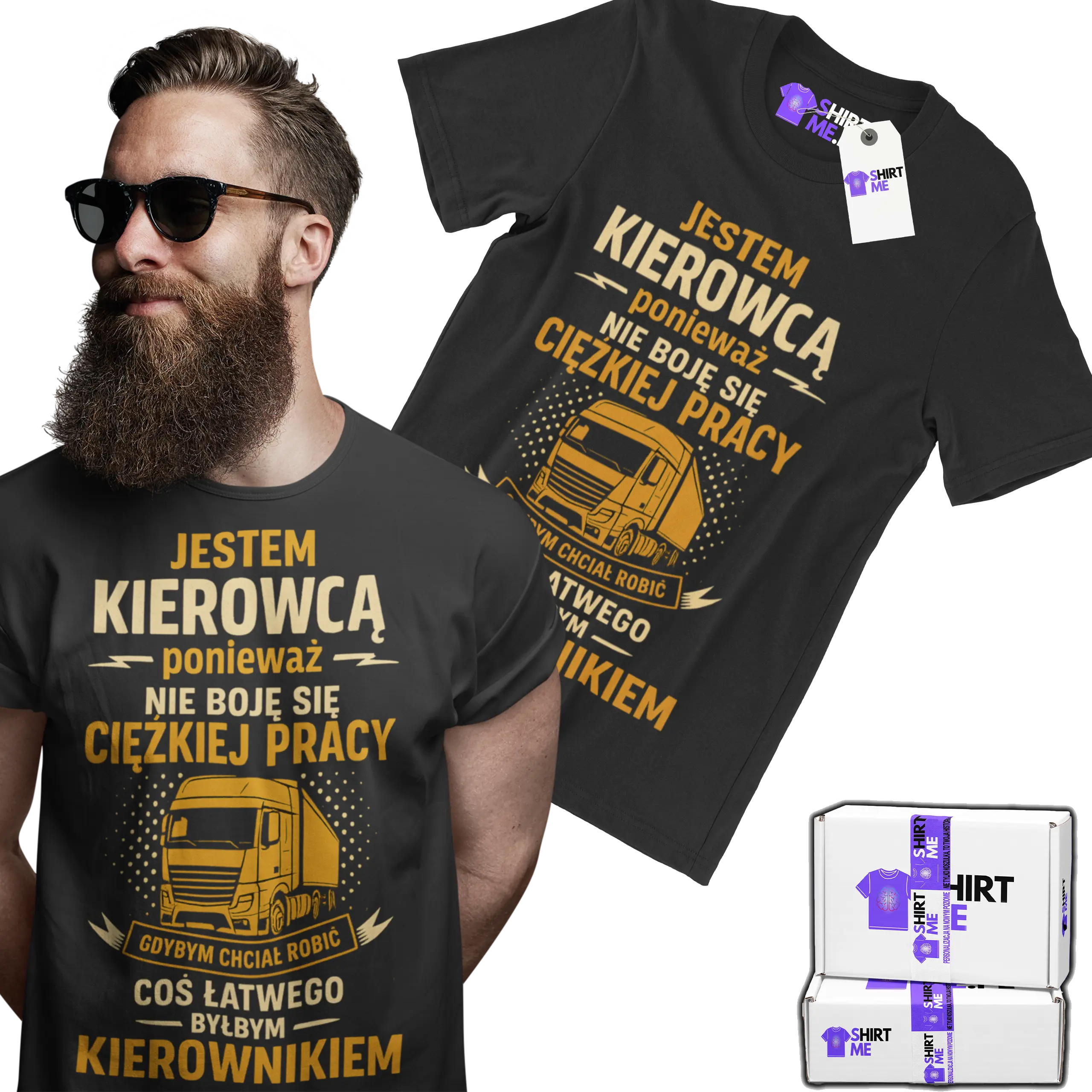Koszulka jestem kierowcą nie boję się ciężkiej pracy