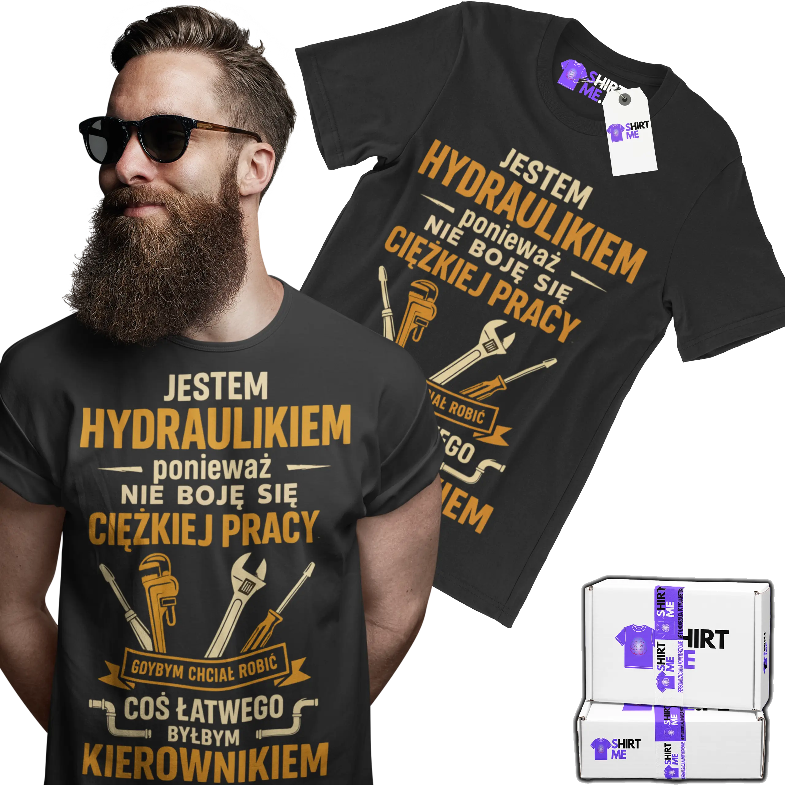 Koszulka jestem hydraulikiem nie boję się ciężkiej pracy