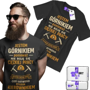 Koszulka jestem elektrykiem nie boję się ciężkiej pracy