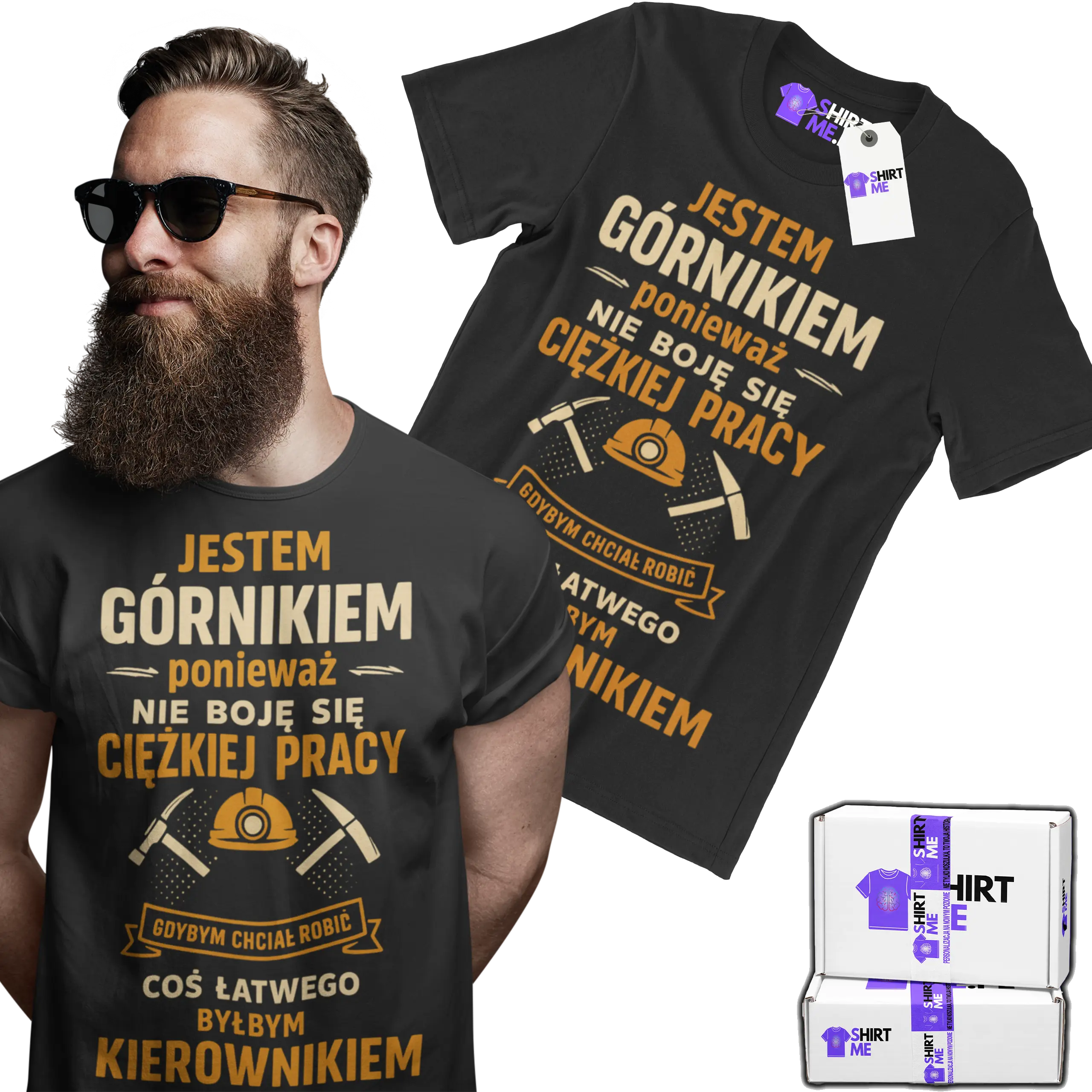 Koszulka jestem elektrykiem nie boję się ciężkiej pracy