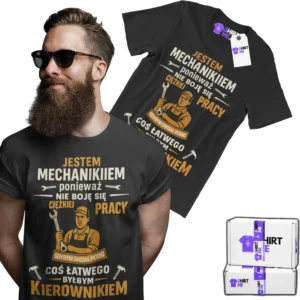 Koszulka jestem mechanikiem nie boję się ciężkiej pracy