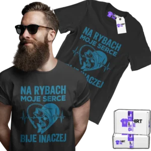 Koszulka na rybach moje serce bije inaczej