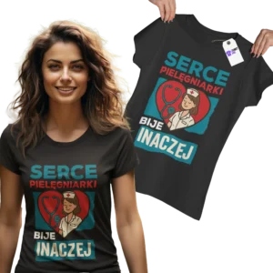 Koszulka serce pielęgniarki bije inaczej
