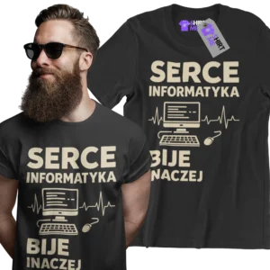 Koszulka serce informatyka bije inaczej
