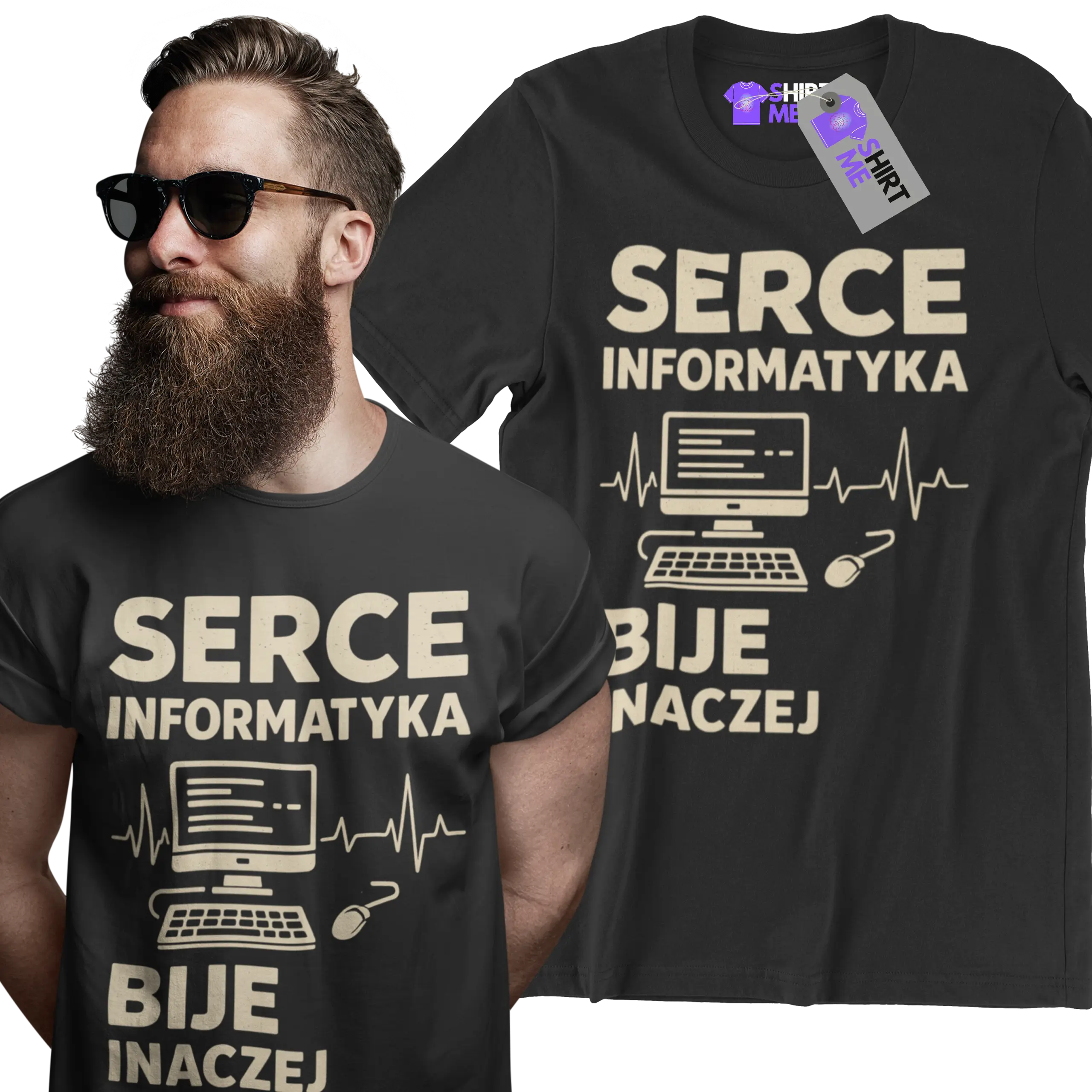Koszulka serce informatyka bije inaczej