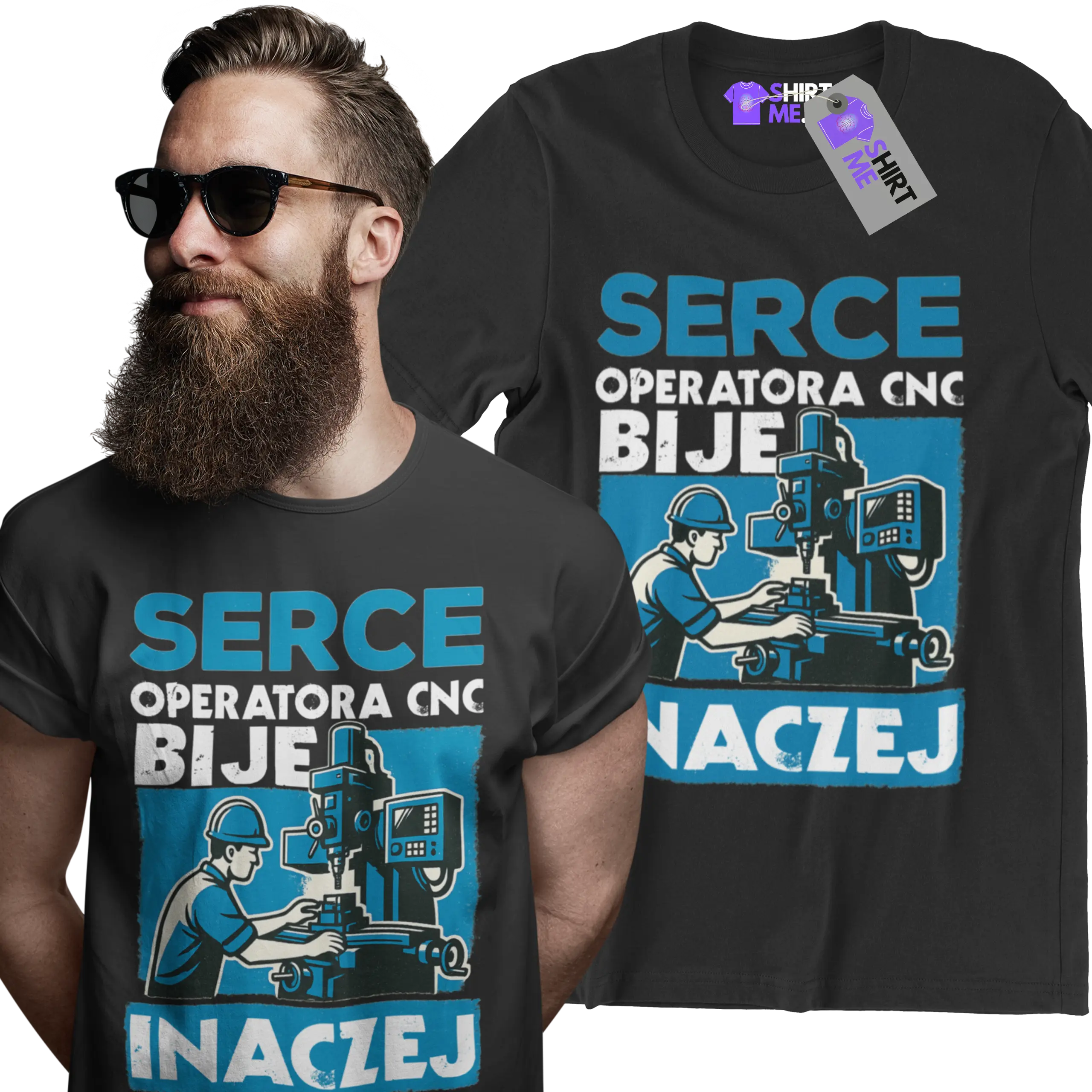 Koszulka serce operatora cnc bije inaczej