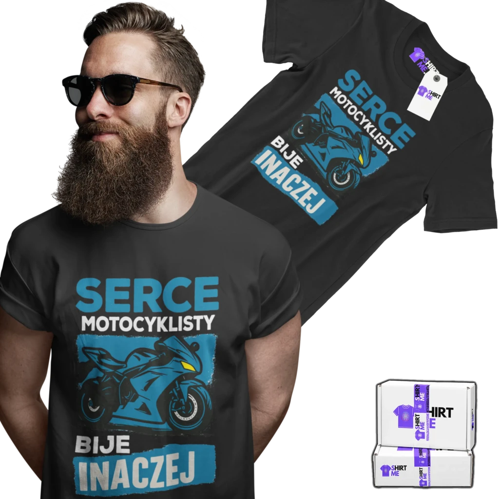 Koszulka serce motocyklisty bije inaczej v1
