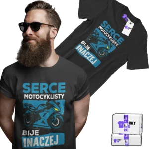 Koszulka serce motocyklisty bije inaczej v1