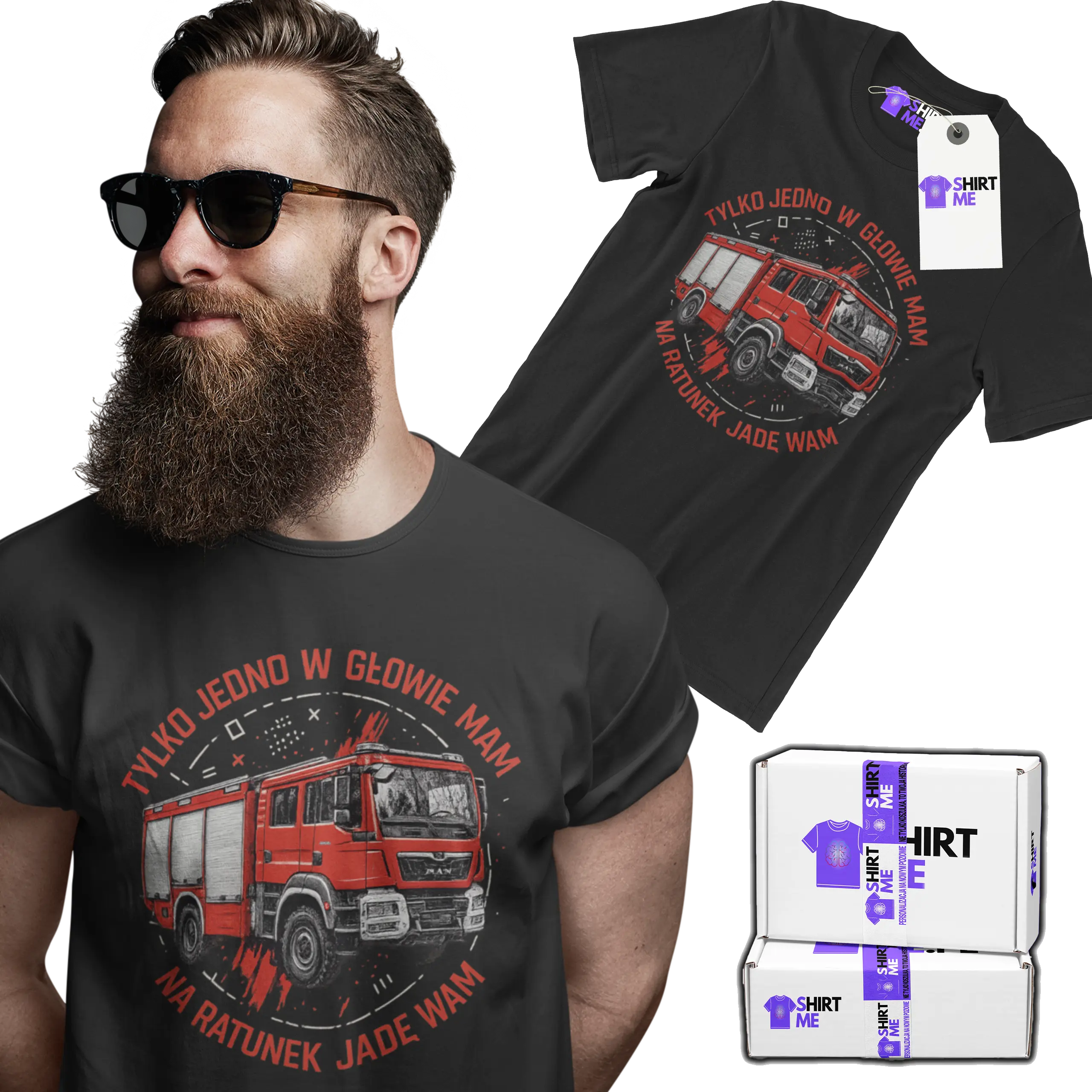 Koszulka dla strażaka- tylko jedno w głowie mam na ratunek jadę wam