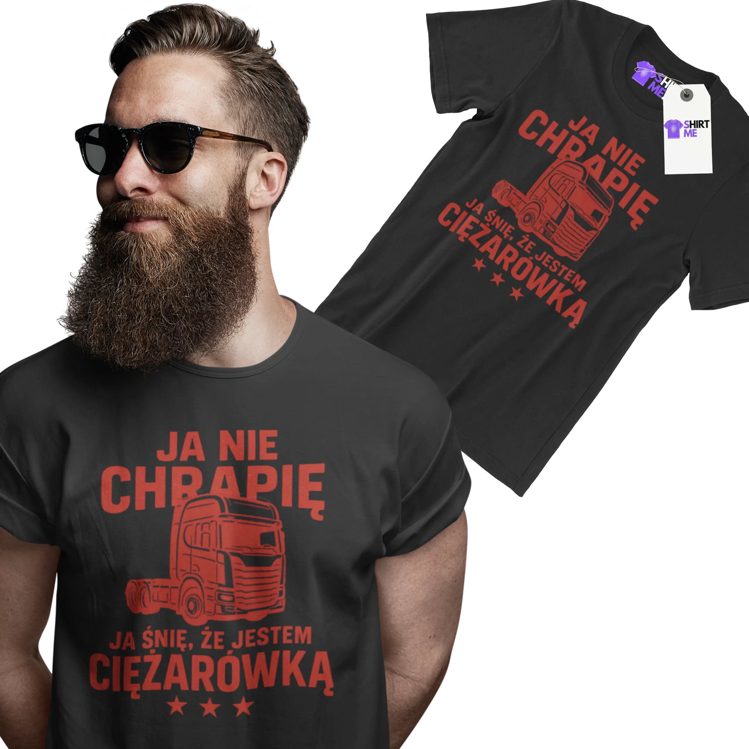 Koszulka ja nie chrapię ja śnię że jestem ciężarówką