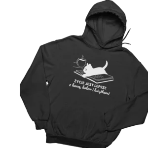 bluza życie jest lepsze z kawą, kotem i książkami