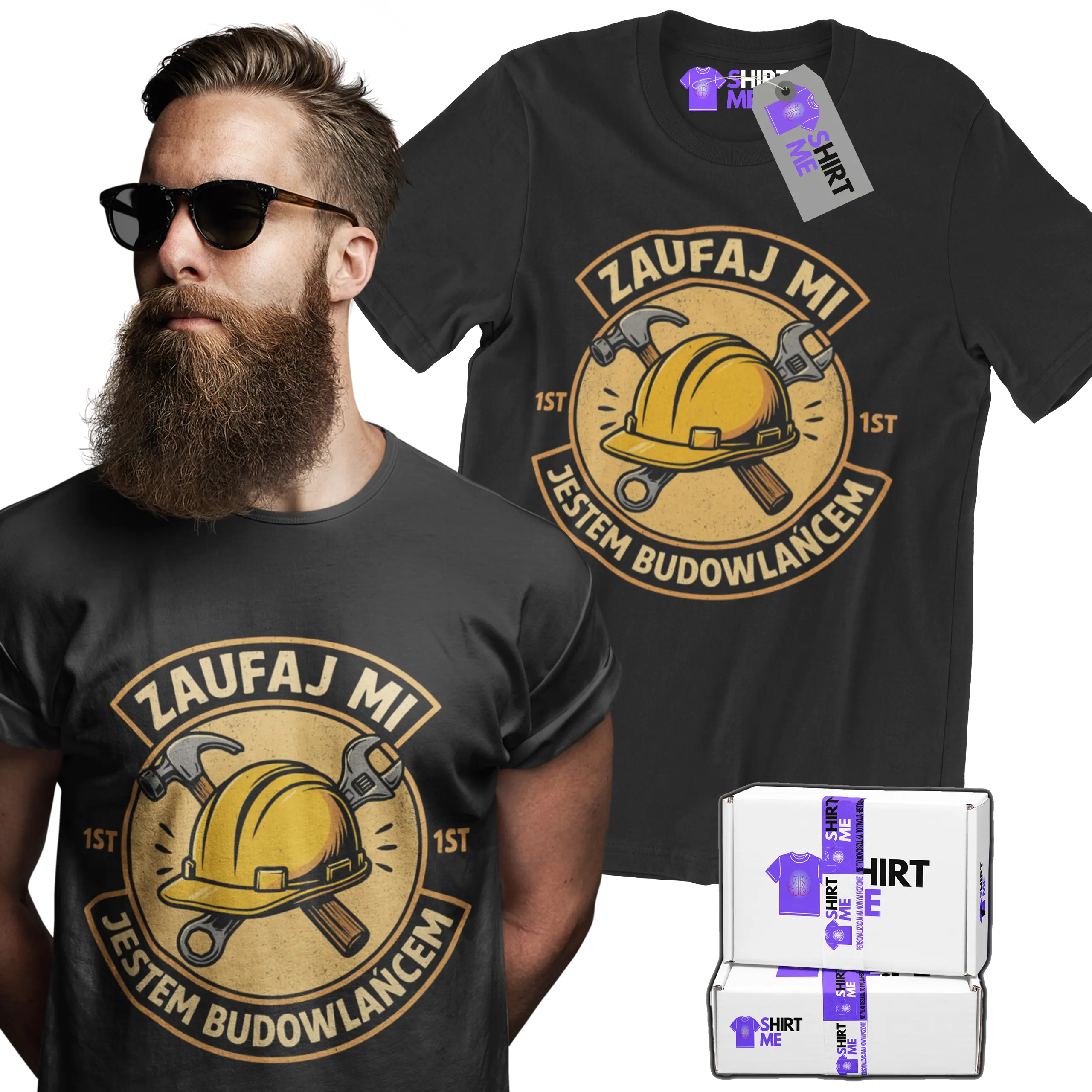 Koszulka zaufaj mi jestem budowlańcem