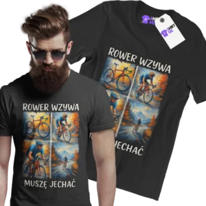 Koszulka rower wzywa muszę iść