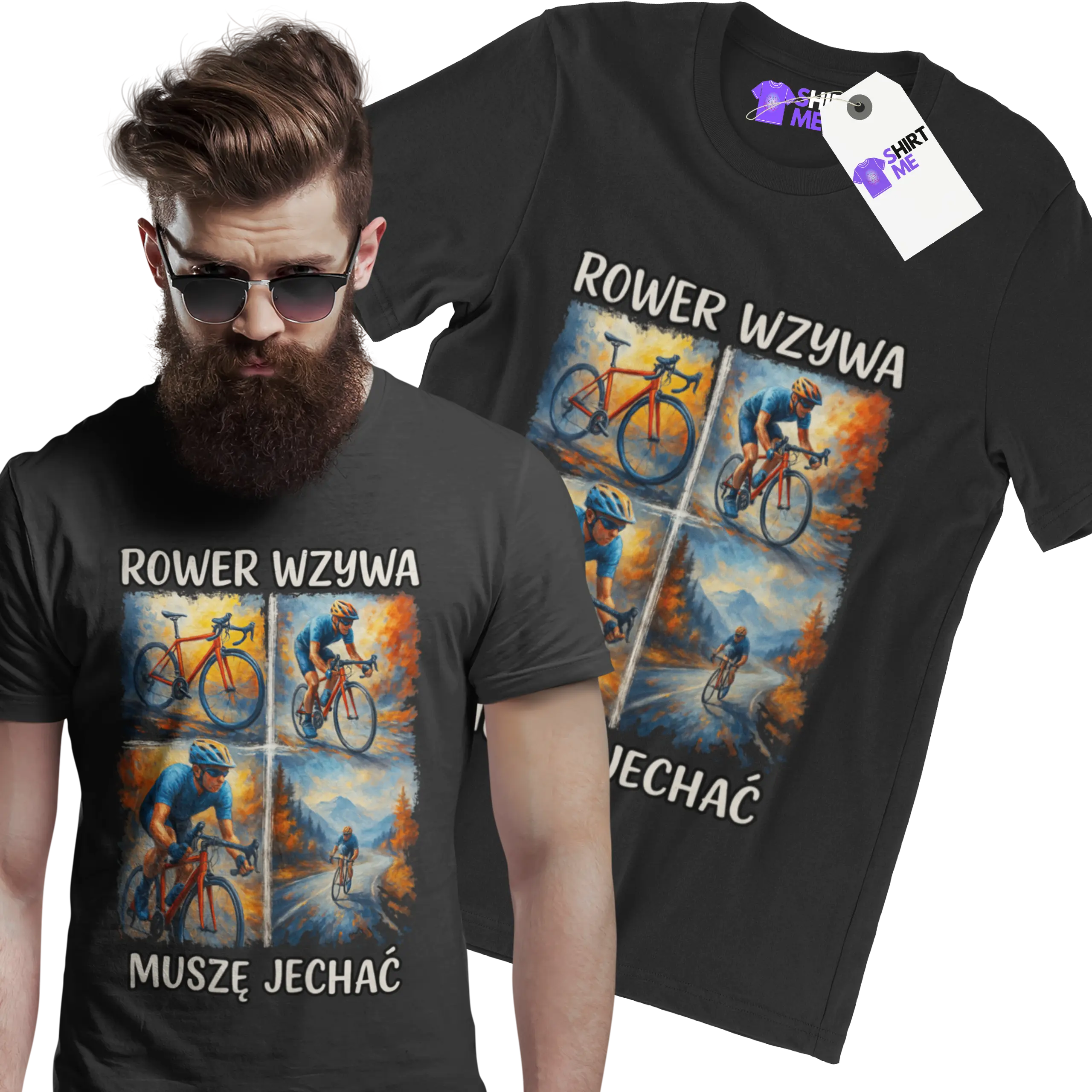 Koszulka rower wzywa muszę iść